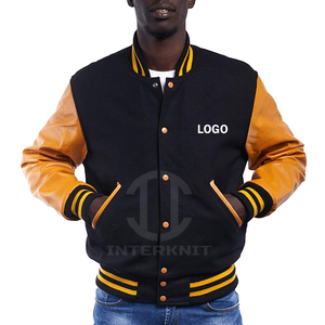 Custom Men's Varsity <b>Jacket</b> 400GSM Wool Body <b>Real</b> <b>Leather</b> Sleeves Chenille Embroidery Letterman <b>Jackets</b> - Product Image 4