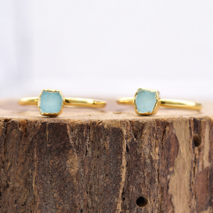 Natural Raw Aquamarine <b>Ring</b> <b>Adjustable</b> Gold Plated Tiny Gemstone <b>Ring</b> Minimalist Dainty Jewelry Gift For Her - Product Image 2