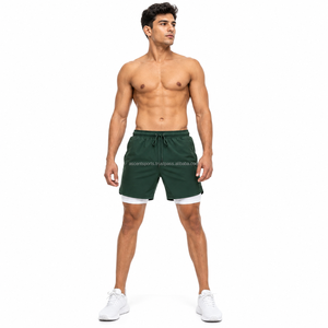 Custom Color Combination Double <b>Layer</b> Basketball Shorts Soft Microfiber Blend Seamless Inner Liner Drawstring Waistband Sports - Product Image 1