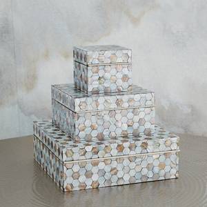 Stackable Mother Of Pearl Mosaic Jewelry <b>Box</b> Set Rectangle Storage Organizer Decorative <b>Trinket</b> Keepsake <b>Box</b> mother of pearl <b>box</b> - Product Image 1