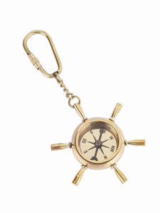 Handmade Vintage Brass Ship Wheel Locking Keychain Nautical Maritime <b>Key</b> <b>Ring</b> Collectible Gift <b>Accessory</b> - Product Image 2