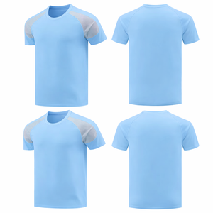 เสื้อยืดผู้ชายสีฟ้าอ่อนแบบแห้งเร็ว ระบายอากาศได้ดี สำหรับออกกำลังกาย ฟิตเนส วิ่ง และฝึกซ้อม ขายส่งแบบกำหนดเองได้ - Product Image 1