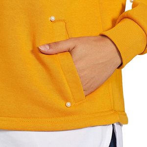 Sweat-shirt en tricot jaune moutarde pour femme, col rond, avec perles, coupe classique, manches longues, vêtement décontracté pour l'automne - Product Image 6