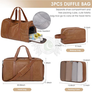 Sac de voyage en cuir pratique avec plusieurs poches, idéal pour les voyages professionnels, les séances de sport et le transport quotidien - Product Image 5