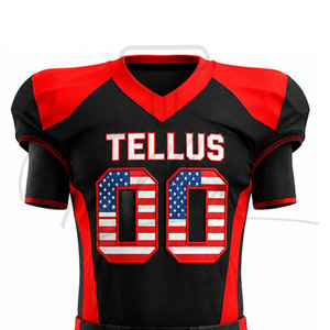 Uniforme de football américain OEM de haute qualité 2026, 100 % polyester, couleur unie pour équipe - Product Image 2