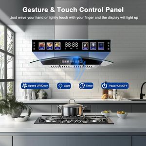 Cappa aspirante da soffitto Island da 30 pollici, 700 CFM, in vetro temperato, con controllo touch a sensore di movimento - Product Image 2