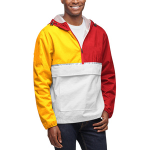 Custom Streetwear Colour <b>block</b> panel 80s 90s Style Retro Lightweight Nylon Anorak Windbreaker Jackets Coat for Men Women - Product Image 1