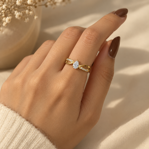 Anillo de Compromiso de Lujo para Mujer, Oro Sólido de 18K, Diamante Natural de Corte Brillante de 0.75ct, Certificado IGI, Regalo para Boda o Fiesta - Product Image 1