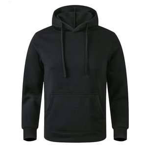 Sweat-shirt à capuche blanc pour homme, 100% coton, coupe classique, couleur unie, tricoté, avec poche avant, pour l'automne - Product Image 6