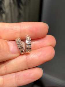 Wholesale <b>Emerald</b> Cut Diamond Huggie Hoop <b>Earrings</b> 925 Sterling Silver Surprise Jewelry for Women's Gift For Wedding Party - Product Image 2