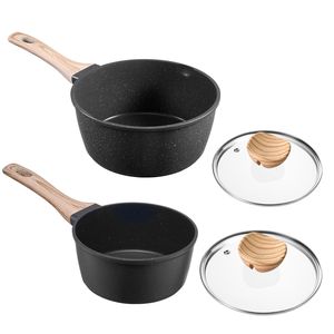 Set di pentole antiaderenti da 1,5 e 2,5 QT con coperchi in vetro, pentole multiuso per salse, manici rimovibili, facili da usare - Product Image 1