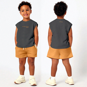 Conjuntos de Ropa para Niños 100% Algodón, Conjuntos de Verano para Niños de 1 a 10 Años, Conjuntos de Pantalones Cortos, Conjuntos de Camisetas, Conjuntos con Logotipo Bordado, Conjuntos con Estampado Puff - Product Image 6