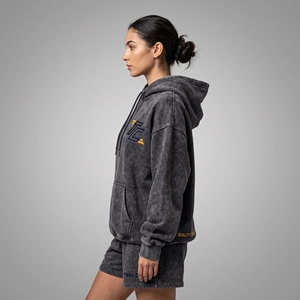 Custom Logo Heavyweight French Terry Hoodie and Shorts <b>Set</b> Vintage Mineral Acid Wash Oversized Streetwear Two Piece Outfit - Product Image 5