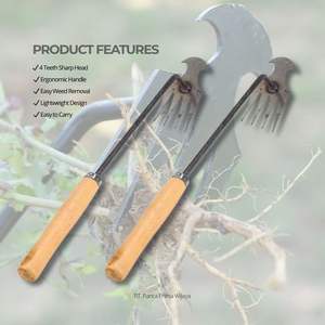 Outil de désherbage manuel DIY de haute qualité à 4 dents avec manche en bois, en acier au carbone, pour l'élimination des mauvaises herbes, OEM pour la ferme, le jardin et le sol - Product Image 4