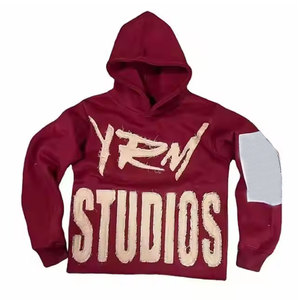 Custom Design <b>Distressed</b> Embroidery Hoodies Light Weight <b>Top</b> Quality Cotton Blended <b>Distressed</b> Embroidery Hoodies - Product Image 1