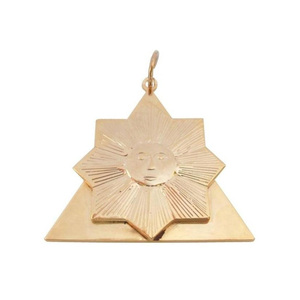 Collier de Maçonnerie du 28e Degré de Memphis Misraim, bijou plaqué or, émail dur, thème religieux, insignes cérémoniels pour officiers francs-maçons - Product Image 1