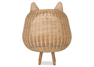 OEM ODM Handwoven Rattan <b>Cat</b> <b>House</b> With Legs Wicker Rattan Pet Bed <b>Indoor</b> With Wooden Legs <b>Cat</b> Cave Furniture Wholesale - Product Image 4