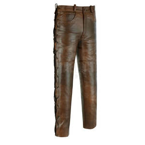 Pantalones de Cuero para Hombre, Corte Clásico, Duraderos, Cómodos, Suaves, de Cuero Genuino, con un Look Elegante para Uso en Exteriores - Product Image 2