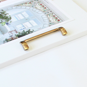 Modern <b>Gold</b> Zinc Alloy Curved Cabinet <b>Pull</b> Handle Anti-Corrosion for Kitchen Bathroom Dining Room Wardrobe Nightstands Furniture - Product Image 1