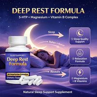 Capsules d'aide au sommeil de fabrication GMP, complément alimentaire pour le sommeil avec 5-HTP, magnésium, complexe de vitamines B, formule naturelle de relaxation, OEM