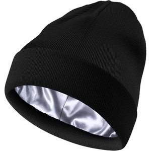 Gorro de Satén con Borde Suave, Anti-Callosidades, Reducción de Fricción, Gorro Tipo Beanie, Gorro de Satén de Poliéster Premium con Acabado Brillante y Sedoso - Product Image 4