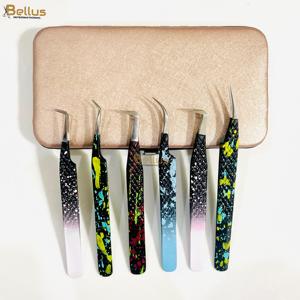 Pince à épiler professionnelle pour extensions de cils, pointe lisse, prise ferme, durable, en acier inoxydable de précision, outil pour cils, logo personnalisé, 12-14 cm - Product Image 4