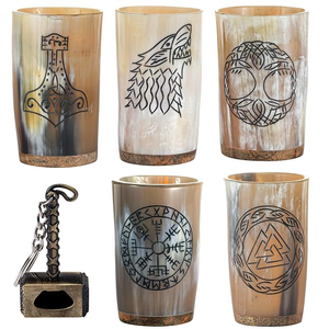 Durable Eco-Friendly Handmade Polished Viking Horn Shot Glass 2025 New Design Waterproof for <b>Beer</b> Coffee Drinks Religious Craft - Product Image 1