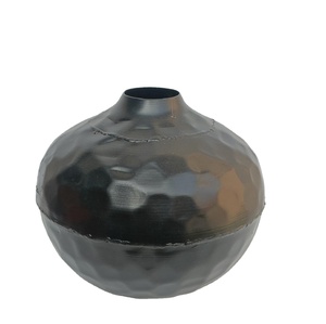 Modern Handcrafted Hammered Metal <b>Vase</b> <b>Unique</b> Textured Geometric Decorative Vessel Minimalist Tabletop for Home Decor - Product Image 1
