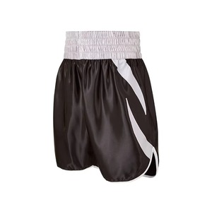 Custom Boxing Shorts Color Blocked White <b>Black</b> Gold Quick Dry Polyester Men's Martial Arts Wear Adult Size Regular - Product Image 2