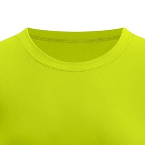 Women's <b>Lime</b> <b>Green</b> Crew Neck Short Sleeve Crop Top Solid Color Spandex Polyester Breathable Yoga Workout <b>Shirt</b> - Product Image 2