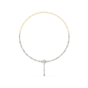 Collier de mariage en or blanc 14 carats avec diamants de laboratoire ovales/emarquises/en forme de poire |   Nouveau diamant cultivé - Product Image 5