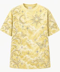 เสื้อยืดโอเวอร์ไซส์ลายกราฟิกนางฟ้าประดับเพชรเทียม สไตล์วินเทจลายบาร็อค แขนสั้น ผ้าฝ้าย 100% ทรงหลวม สตรีทแวร์ - Product Image 4