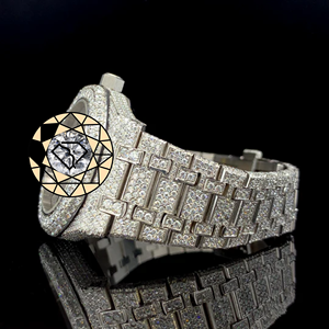 Reloj Mecánico de Lujo para Hombre, Estilo Hiphop, con Incrustaciones de Moissanita, Esfera con Números Romanos, Pasa el Test de Diamantes, Esfera Cuadrada Colorida - Product Image 2