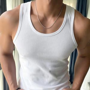 Ropa Deportiva MILIENZ, Camisetas sin Mangas con Cuello Alto para Hombre, 100% Algodón Jersey, Corte Formal, Largo Regular, Diseño de Leopardo ODM - Product Image 1