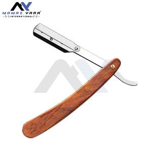 Navaja de afeitar recta artesanal con mango de madera personalizado, Ustra Swing Lock Throat, para barbería y salón - Product Image 5