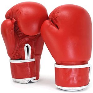 Guantes de Boxeo de Cuero Rojo con Logotipo Personalizado, Guantes Profesionales de Entrenamiento y Sparring de 8oz a 16oz para Boxeo, Muay Thai, MMA, Venta al Por Mayor - Product Image 2