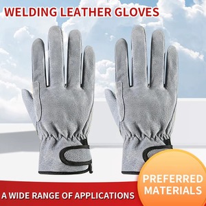 Driving Gloves Full Finger Breathable Non-Slip Adjustable <b>Wrist</b> <b>Strap</b> Unisex All Seasons Synthetic Material Gray - Product Image 3
