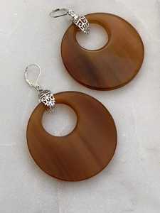 Ethnic Horn <b>Earrings</b> with Rustic Finish Handmade Eco-Friendly Design Natural Shape Adds Charm to Modern Outfits - Product Image 3