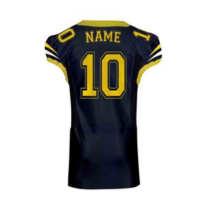 Camiseta de Fútbol Americano Personalizada para Hombre, Azul Marino y Dorado, Impresión por Transferencia de Calor, Malla Transpirable, Cuello Redondo, Manga Corta, Corte Regular - Product Image 2