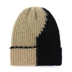 Gorro de invierno de punto suave personalizado al por mayor, con diseño de bloques de color y puño acanalado, unisex, cálido para exteriores, gorro tipo calavera para hombre y mujer - Product Image 4