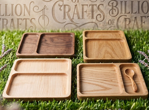 Bandeja de Almacenamiento Rectangular de Madera con 4 Compartimentos, Diseño Minimalista, Acabado Barnizado, para Organización de Mesa - Product Image 6