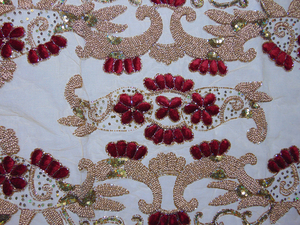 Embroidered Floral Khambadiya <b>Table</b> <b>Runner</b> Handmade High Quality Square Net Organza Fabric Ethnic Patchwork <b>Dining</b> Room Weddings - Product Image 3