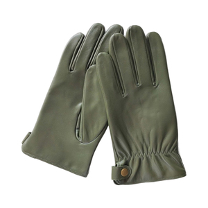 Sheepskin <b>Touch</b> <b>Screen</b> <b>Gloves</b> Wrist Length Breathable Thermal Olive Green Unlined Winter Cycling Daily Use - Product Image 4