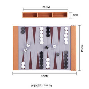 Nuevo Diseño en Stock, Backgammon de Viaje Plegable y Portátil, Hecho a Mano con Tela y Cuero de Primera Calidad, Duradero y Ecológico - Product Image 4