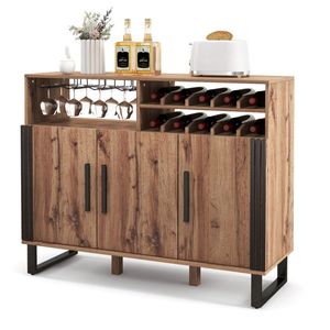 Mobile Bar per Vini Regolabile con 3 Ante, Soluzione di Stoccaggio Elegante e Pratica - Product Image 4