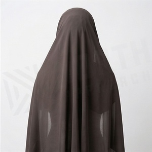 Hiyab de poliéster de color sólido para mujer, tela de chifón transpirable, para uso diario, pañuelo étnico de Oriente Medio. - Product Image 2