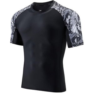 Men Athletic Rash Guard <b>Compression</b> T <b>Shirt</b> Short Sleeve Swim <b>Shirt</b> UV Protection Wholesale Supplier - Product Image 1