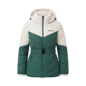 <b>Women's</b> Warm Two Tone Hooded Puffer Jacket with Belt Quilted <b>Winter</b> <b>Coat</b> <b>Padded</b> Outdoor Casual Fashion Outerwear <b>Winter</b> Clothing - Product Image 3