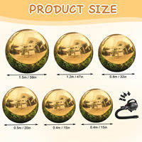 Grand ballon à bulles disco réutilisable en PVC brillant, 6 pièces, ensemble de boules à miroir gonflables, pompe électrique pour fête de mariage et événement