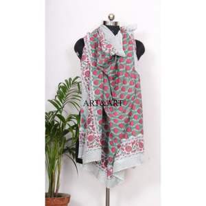 100% Cotton Women Beach Wear Hand Block Print Pareo/Sarong Comfortable Girls Pareo Sarong with <b>Light</b> Weight scarf for <b>cover</b>-up - Product Image 2